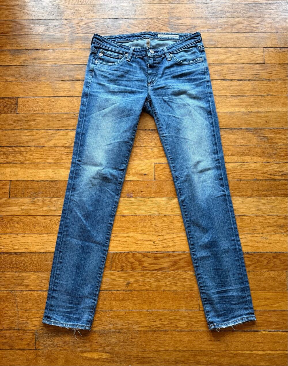 ADRIANO GOLDSCHMEID Distressed Low-Rise Skinny Jeans Women sz 28R